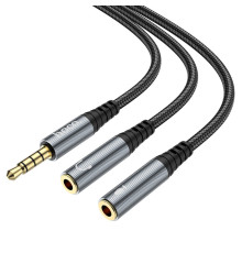Адаптер UPA21 2-in-1 3.5 headset audio adapter cable(male to 2*female) Metal gray (6931474766809)