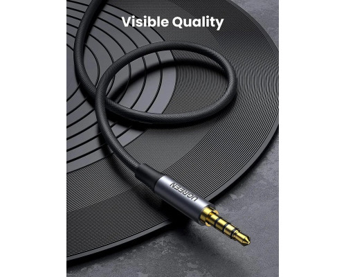 Аудіо кабель UGREEN 3.5mm 4-Pole M/M Audio Cable Alu Case 1m (UGR-10648)