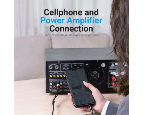 Аудіокабель Vention 3.5MM Male to 2-Male RCA Adapter Cable 0.5M Black (BCLBD)