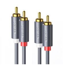 Аудіокабель UGREEN AV104 2RCA Male to 2RCA Male Cable 5m (Black) (UGR-10520)