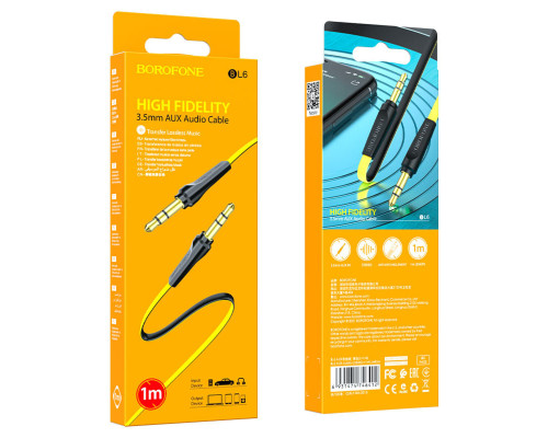 Аудiо-кабель BOROFONE BL6 AUX audio cable 1m Yellow