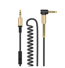 Аудiокабель HOCO UPA02 AUX Spring Audio cable (with Mic) Black