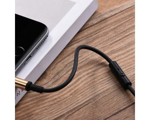 Аудiокабель HOCO UPA02 AUX Spring Audio cable (with Mic) Black