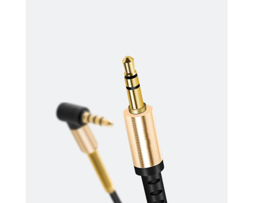 Аудiокабель HOCO UPA02 AUX Spring Audio cable (with Mic) Black