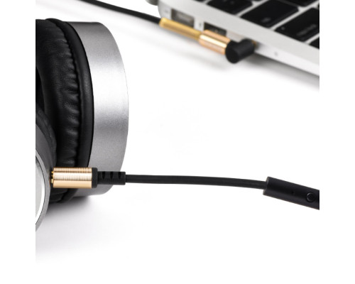 Аудiокабель HOCO UPA02 AUX Spring Audio cable (with Mic) Black