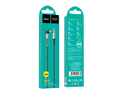 Аудiокабель HOCO UPA02 AUX Spring Audio cable Black