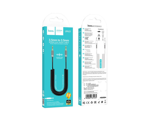 Аудiокабель HOCO UPA31 Cindy spring audio cable AUX Black (6942007631235)