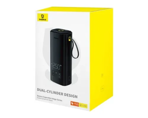 Автокомпресор Baseus SuperMini Mega Series Double Cylinder Air Inflator Black C11123202111-00 mag-6932172657130144764