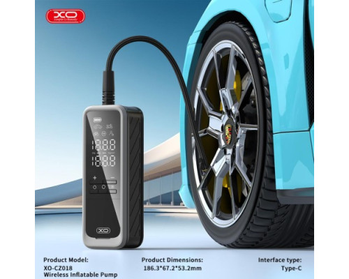 Автокомпресор XO CZ018 Intelligent Portable 5000mAh Wireless Inflation Pump 22 Cylinder Block Чорний mag-6920680858163140402