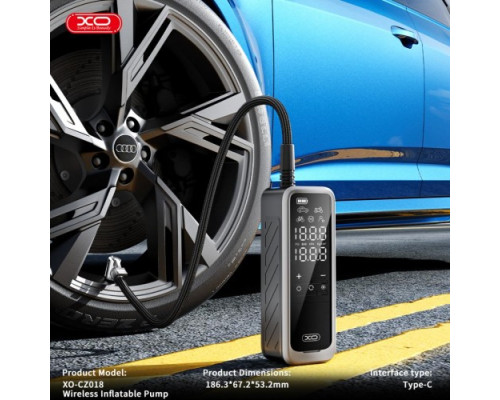 Автокомпресор XO CZ018 Intelligent Portable 5000mAh Wireless Inflation Pump 22 Cylinder Block Чорний mag-6920680858163140402