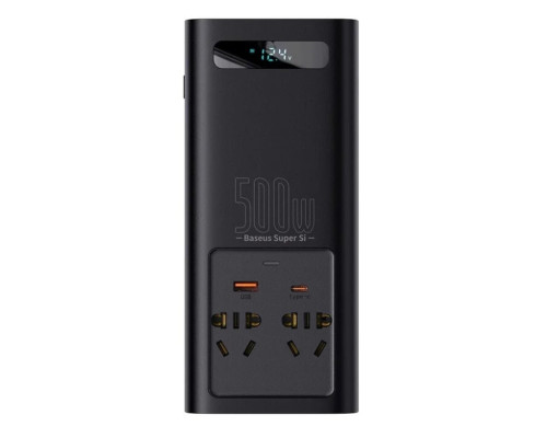 Автомобільний інвертор Baseus Super Si Power Inverter 500W (220V CN/EU ) Black (CGNB000101)