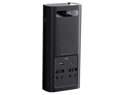 Автомобільний інвертор Baseus Super Si Power Inverter 500W (220V CN/EU ) Black (CGNB000101)