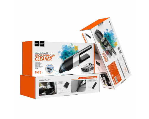 Автомобільний пилосос HOCO PH16 Azure portable vacuum car cleaner Black silver