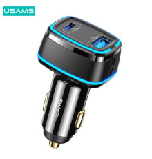 АЗП Usams US-CC142 C24 120W Dual Ports Fast Car Charger Black