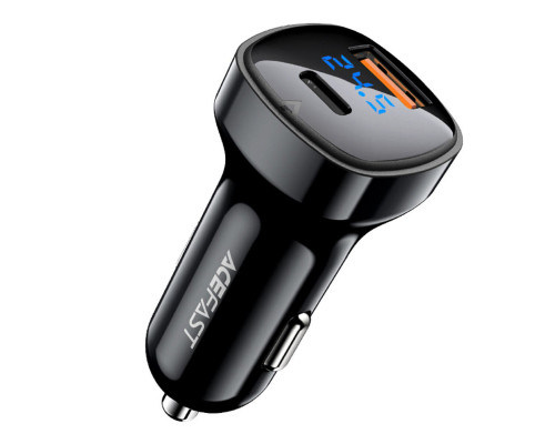 Автомобільний зарядний пристрій ACEFAST B4 digital display 66W(USB-C+USB-A) dual port car charger