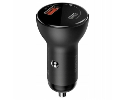 АЗП Baseus Digital Display PPS Dual QC Car Charger 45W With Mini Cable Type-C to Type-C 60W Black 1m