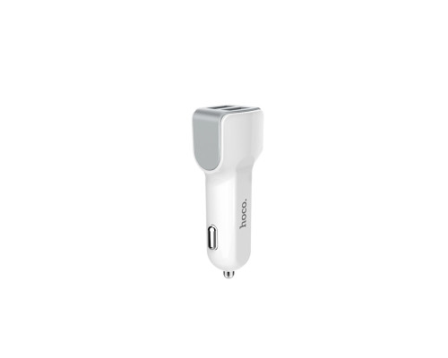 Автомобільний зарядний пристрій HOCO Z23 grand style dual-port car charger set with iP cable White