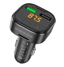 АЗП з FM-модулятором BOROFONE BC43 Flash QC3.0 car BT FM transmitter 18W Black