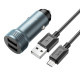 Автомобільний зарядний пристрій HOCO Z49 Level dual port car charger set(Micro) Metal Gray