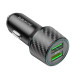 Автомобільний зарядний пристрій BOROFONE BZ21A Brilliant 36W dual port QC3.0 car charger Black