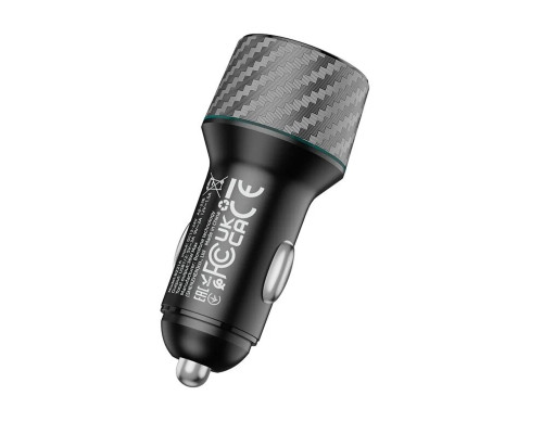 Автомобільний зарядний пристрій BOROFONE BZ21A Brilliant 36W dual port QC3.0 car charger Black