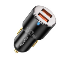 Автомобільний зарядний пристрій Essager City Dual Type-C + USB-A Car Charger 66W black (ECC2C1A-FF01)