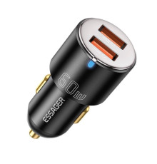 Автомобільний зарядний пристрій Essager City Dual Type-C + USB-A Car Charger 66W black (ECC2C1A-FF01)