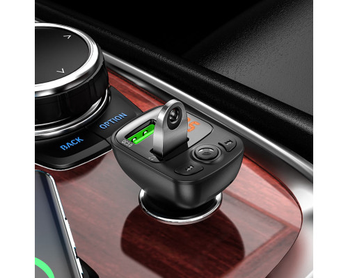 АЗП з FM-модулятором BOROFONE BC41 Eminency QC3.0 Car BT FM transmitter 18W Black 8525500090 (6974443382884)