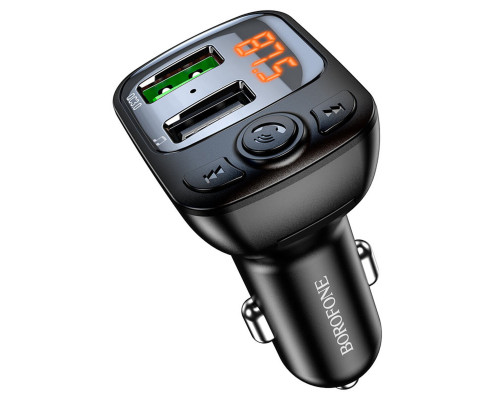 АЗП з FM-модулятором BOROFONE BC41 Eminency QC3.0 Car BT FM transmitter 18W Black 8525500090 (6974443382884)