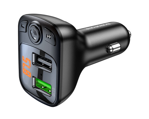 АЗП з FM-модулятором BOROFONE BC41 Eminency QC3.0 Car BT FM transmitter 18W Black 8525500090 (6974443382884)