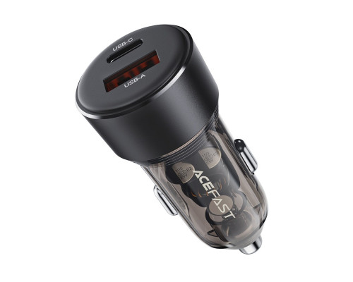 Автомобільний зарядний пристрій ACEFAST B12 60W (USB-A+USB-C) dual-port car charger Black