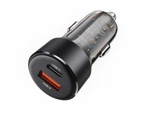 Автомобільний зарядний пристрій ACEFAST B12 60W (USB-A+USB-C) dual-port car charger Black