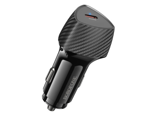 Автомобільний зарядний пристрій BOROFONE BZ31B Solid single-port PD30W car charger Black