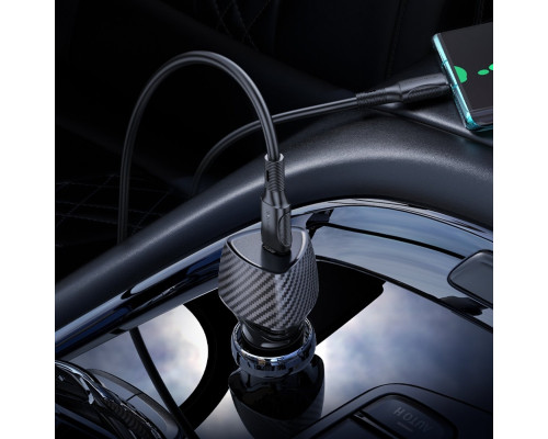 Автомобільний зарядний пристрій BOROFONE BZ31B Solid single-port PD30W car charger Black