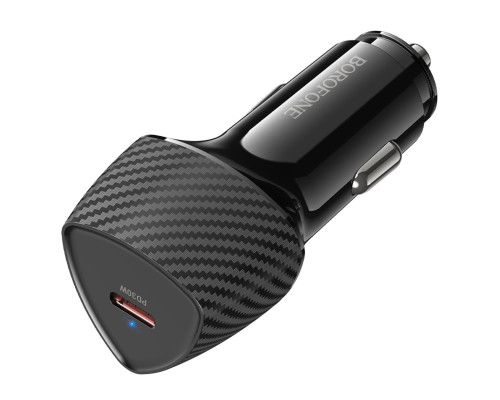 Автомобільний зарядний пристрій BOROFONE BZ31B Solid single-port PD30W car charger Black