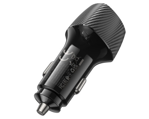 Автомобільний зарядний пристрій BOROFONE BZ31B Solid single-port PD30W car charger Black