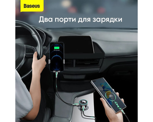 АЗП з FM-модулятор Baseus Enjoy Car Wireless MP3 Charger (Wireless 5.0+5V/3.4A) Black