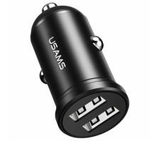 АЗП Usams US-CC114 C20 2.4A Dual USB Mini Car Charger Black