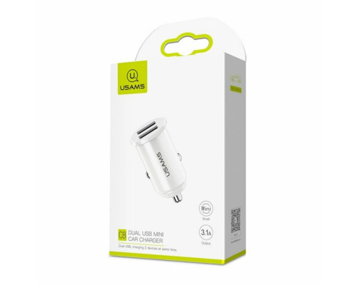 АЗП Usams US-CC050 C4 2.4A Dual USB Mini Car Charger White