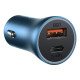 АЗП Baseus Golden Contactor Pro Dual Quick Charger Car Charger U+C 40W (With Cable Type-C/ iP 1m) Blue