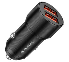 Автомобільний зарядний пристрій BOROFONE BZ19 Wisdom dual port car charger Black