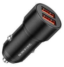 Автомобільний зарядний пристрій BOROFONE BZ19 Wisdom dual port car charger Black