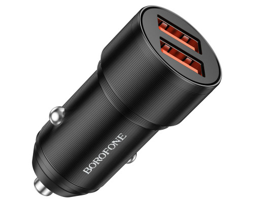 Автомобільний зарядний пристрій BOROFONE BZ19 Wisdom dual port car charger Black