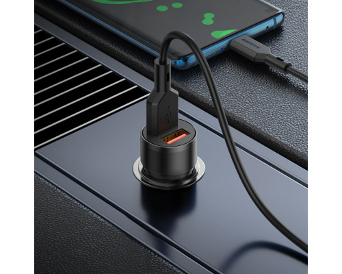 Автомобільний зарядний пристрій BOROFONE BZ19 Wisdom dual port car charger Black