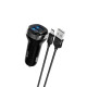 Автомобільний зарядний пристрій HOCO Z40 Superior dual port car charger set(Type-C) Black