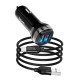 Автомобільний зарядний пристрій HOCO Z40 Superior dual port car charger set(Type-C) Black