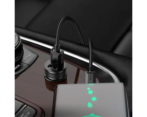 Автомобільний зарядний пристрій HOCO Z49 Level dual port car charger Black