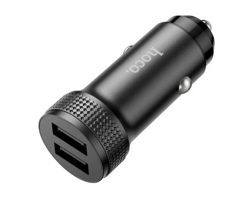 Автомобільний зарядний пристрій HOCO Z49 Level dual port car charger Black