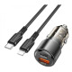 Автомобільний зарядний пристрій BOROFONE BZ20A Smart 83W dual port PD65W+QC3.0 car charger set(C to iP) Transparent Black