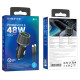 Автомобільний зарядний пристрій BOROFONE BZ21 Brilliant 48W dual port PD30W+QC3.0 car charger set(C to iP) Black